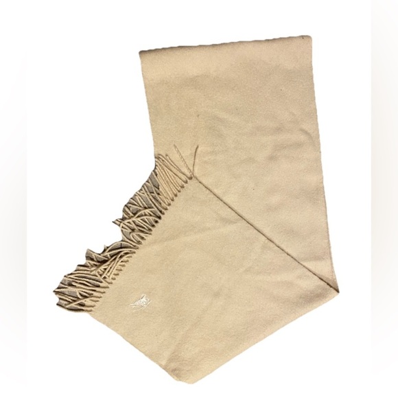 Burberry Scarf Cream Beige Tan Winter Neck Scarf Cashmere Fringe Unisex - Picture 1 of 6